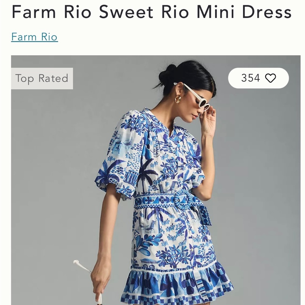 NWT Farm Rio Sweet Rio Mini Dress
Size XS
Retails $225